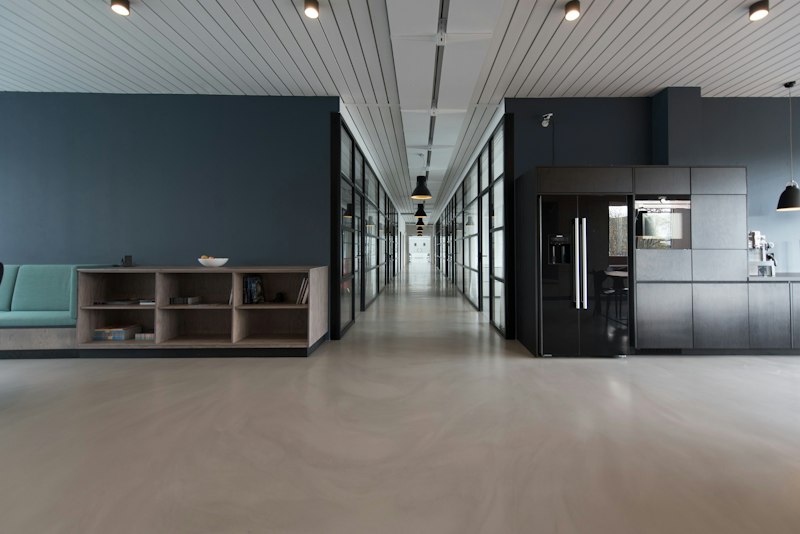 Modern office with workstations for festival organisation
